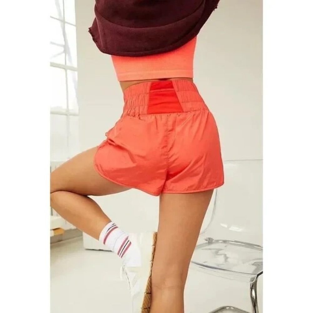 Free People High-Waist Athletic Shorts - Coral - Picture 2 of 6